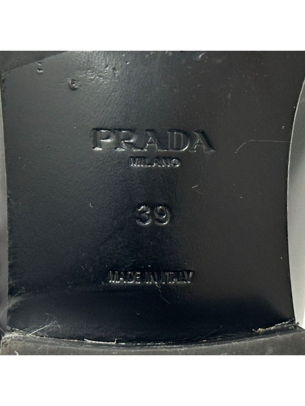 Prada Leather Shoes Triangle Logo Loafers Black 39 Simple - Picture 7 of 15